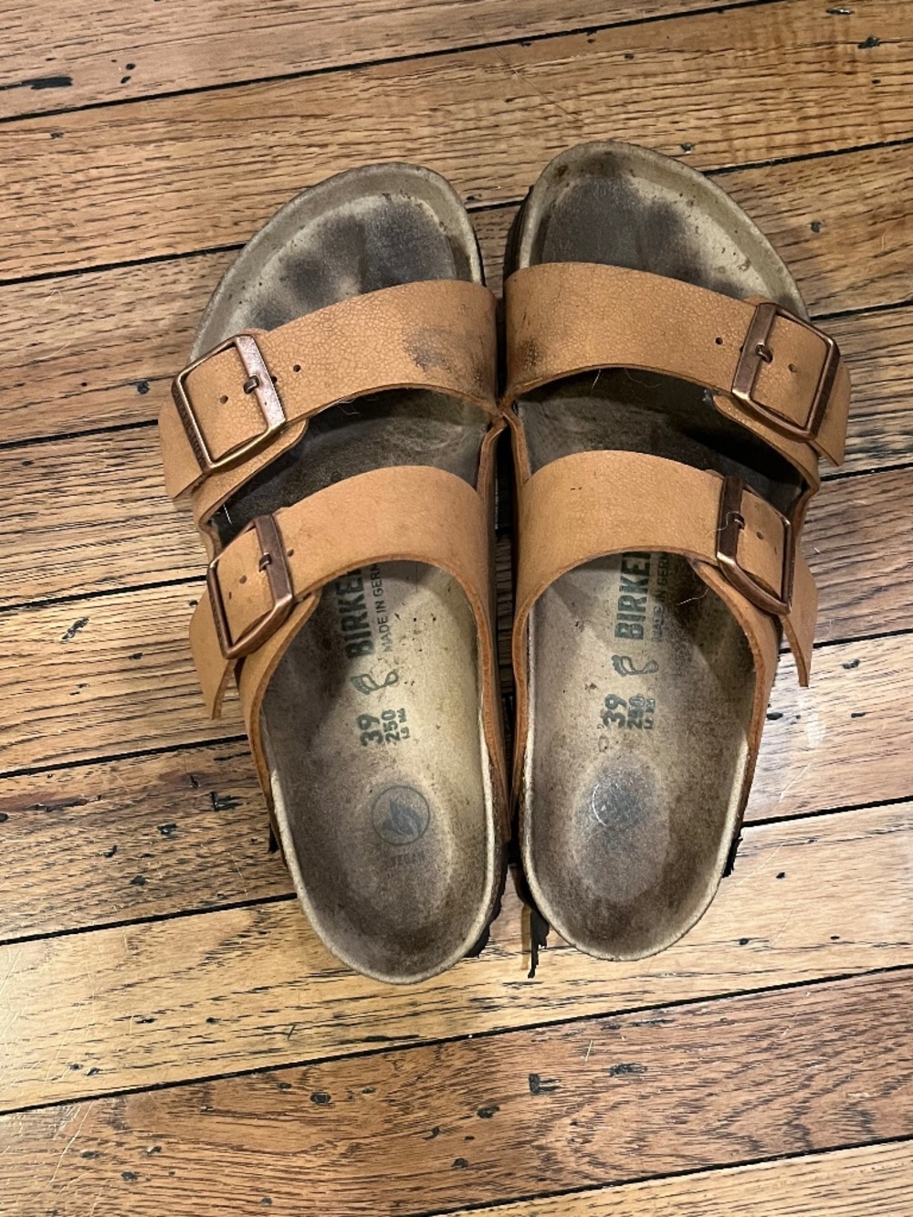 Well worn birkenstocks